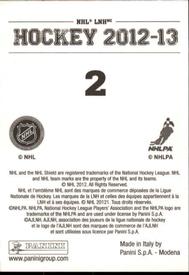2012-13 Panini Stickers #2 NHLPA Logo Back
