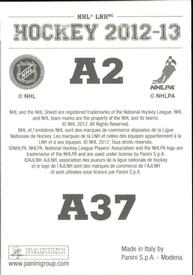2012-13 Panini Stickers #A2 / A37 New York Islanders Logo Back