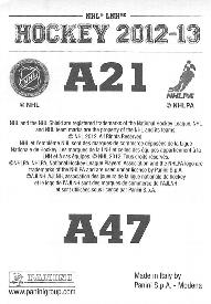 2012-13 Panini Stickers #A21 / A47 Calgary Flames Logo Back