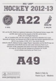 2012-13 Panini Stickers #A22 / A49 Colorado Avalanche Logo Back