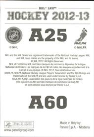 2012-13 Panini Stickers #A25 / A60 Vancouver Canucks Logo Back