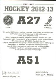 2012-13 Panini Stickers #A27 / A51 Dallas Stars Logo Back