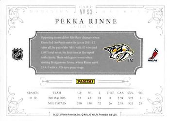 2011-12 Panini Dominion #53 Pekka Rinne Back