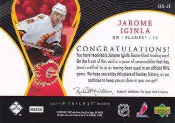 2007-08 Upper Deck Trilogy - Honorary Swatches #HS-JI Jarome Iginla Back
