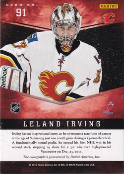 2011-12 Panini Prime - Prime Namesakes #91 Leland Irving Back