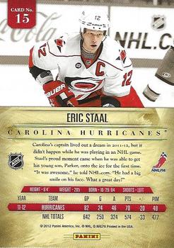 2011-12 Panini Prime - Silver #15 Eric Staal Back