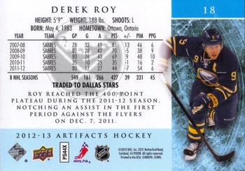 2012-13 Upper Deck Artifacts #18 Derek Roy Back