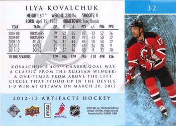 2012-13 Upper Deck Artifacts #32 Ilya Kovalchuk Back