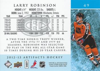 2012-13 Upper Deck Artifacts #49 Larry Robinson Back