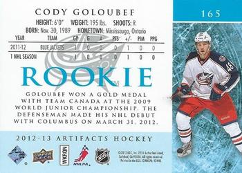 2012-13 Upper Deck Artifacts #165 Cody Goloubef Back