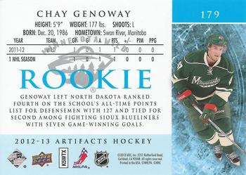 2012-13 Upper Deck Artifacts #179 Chay Genoway Back