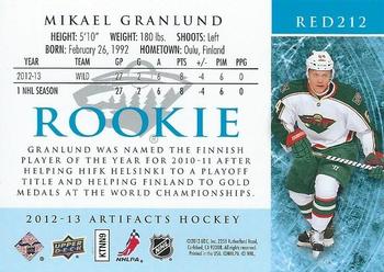 2012-13 Upper Deck Artifacts #RED212 Mikael Granlund Back