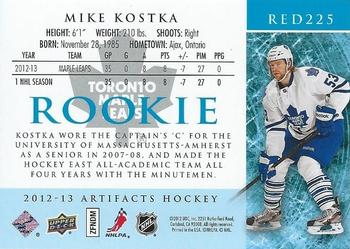 2012-13 Upper Deck Artifacts #RED225 Mike Kostka Back