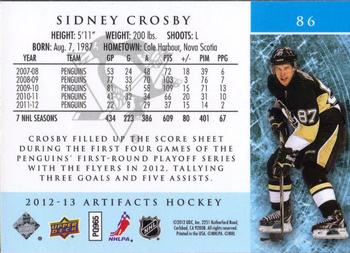 2012-13 Upper Deck Artifacts #86 Sidney Crosby Back