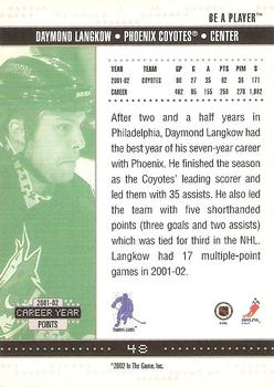 2002-03 Be a Player Memorabilia - Toronto Fall Expo 2003 #48 Daymond Langkow Back