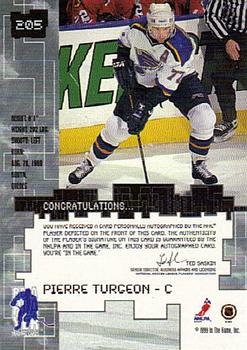 2002-03 Be a Player Signature Series - Autograph Buybacks 1999-00 Gold #205 Pierre Turgeon Back