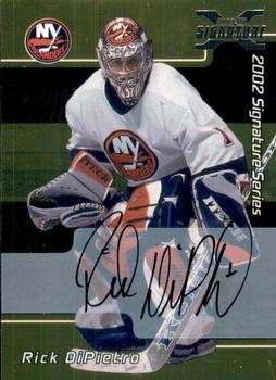 2002-03 Be a Player Signature Series - Autograph Buybacks 2001-02 Gold #001 Rick DiPietro Front