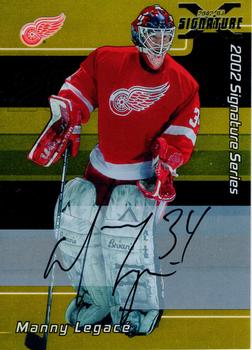 2002-03 Be a Player Signature Series - Autograph Buybacks 2001-02 Gold #010 Manny Legace Front