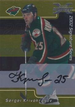 2002-03 Be a Player Signature Series - Autograph Buybacks 2001-02 Gold #040 Sergei Krivokrasov Front