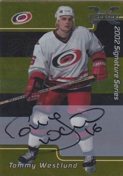 2002-03 Be a Player Signature Series - Autograph Buybacks 2001-02 Gold #056 Tommy Westlund Front