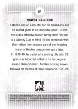 2012-13 In The Game Forever Rivals #3 Newsy Lalonde Back