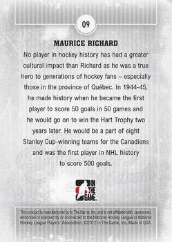 2012-13 In The Game Forever Rivals #9 Maurice Richard Back