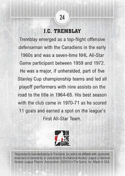 2012-13 In The Game Forever Rivals #24 J.C. Tremblay Back