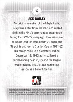 2012-13 In The Game Forever Rivals #52 Ace Bailey Back