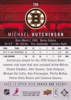 2012-13 Upper Deck #206 Michael Hutchinson Back