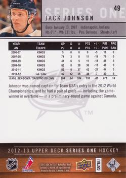 2012-13 Upper Deck #49 Jack Johnson Back