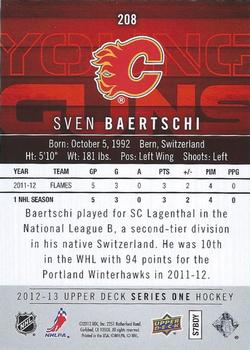 2012-13 Upper Deck #208 Sven Baertschi Back