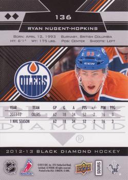 2012-13 Upper Deck Black Diamond #136 Ryan Nugent-Hopkins Back