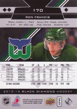 2012-13 Upper Deck Black Diamond #170 Ron Francis Back