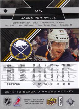 2012-13 Upper Deck Black Diamond #25 Jason Pominville Back