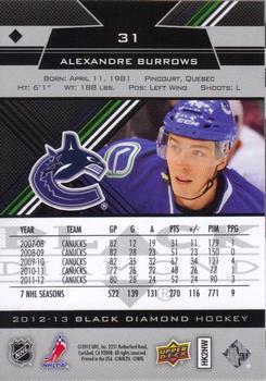2012-13 Upper Deck Black Diamond #31 Alexandre Burrows Back