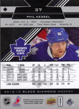 2012-13 Upper Deck Black Diamond #37 Phil Kessel Back