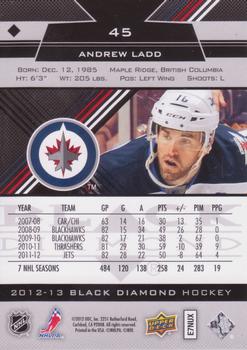 2012-13 Upper Deck Black Diamond #45 Andrew Ladd Back
