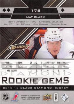 2012-13 Upper Deck Black Diamond #176 Mat Clark Back