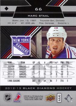 2012-13 Upper Deck Black Diamond #66 Marc Staal Back
