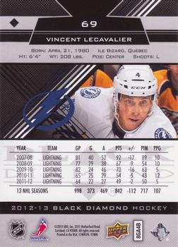2012-13 Upper Deck Black Diamond #69 Vincent Lecavalier Back