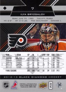 2012-13 Upper Deck Black Diamond #7 Ilya Bryzgalov Back