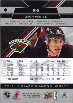 2012-13 Upper Deck Black Diamond #86 Zach Parise Back