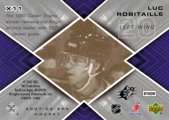 2007-08 SPx - SPXtreme Spectrum #X11 Luc Robitaille Back