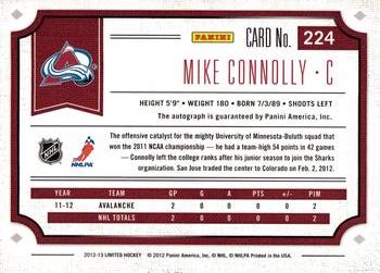2012-13 Panini Limited #224b Mike Connolly Back