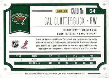 2012-13 Panini Limited #64 Cal Clutterbuck Back