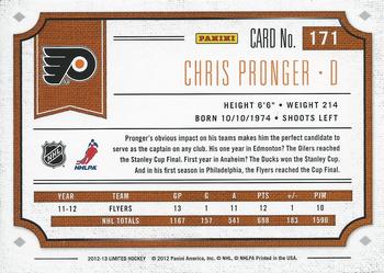 2012-13 Panini Limited #171 Chris Pronger Back