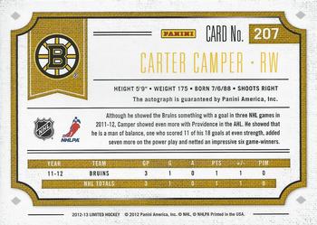 2012-13 Panini Limited #207 Carter Camper Back