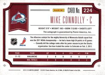 2012-13 Panini Limited #224a Mike Connolly Back