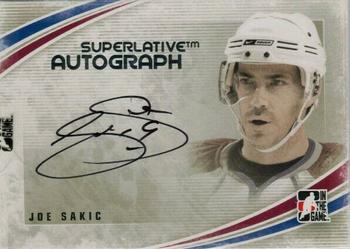 2012-13 In The Game Superlative - Autographs Silver #A-JS Joe Sakic Front