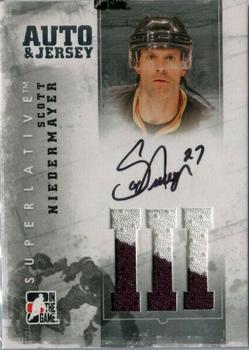 2012-13 In The Game Superlative - Jerseys Autographs Silver #AJ-SN Scott Niedermayer Front